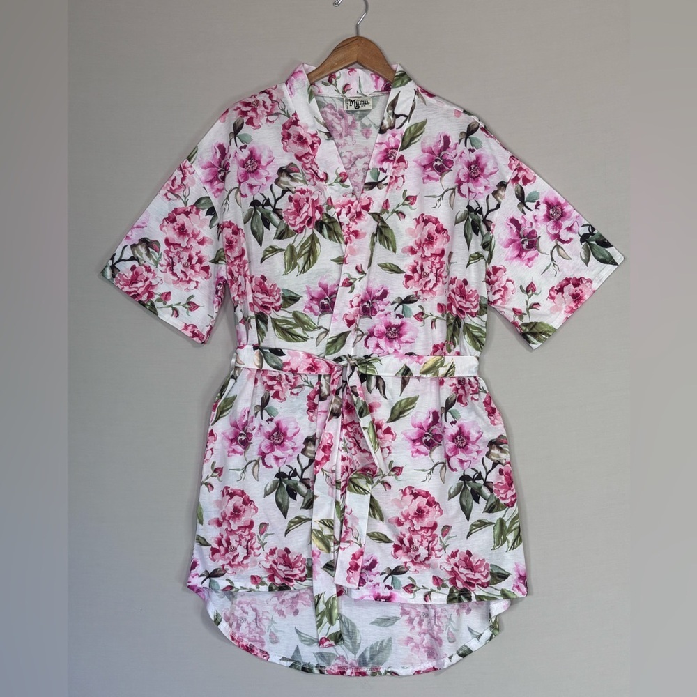 Show Me Your Mumu Floral Wrap Robe Kimono Lounge O/S Pink